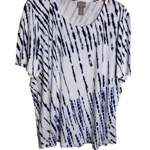 Chico's Tee NWT Size 4 (2X) Artistic Modern Boho Americana Rhinestone Sequined